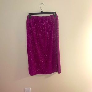 Beautiful Purple Midi Skirt w/ Reflective Zebra Design